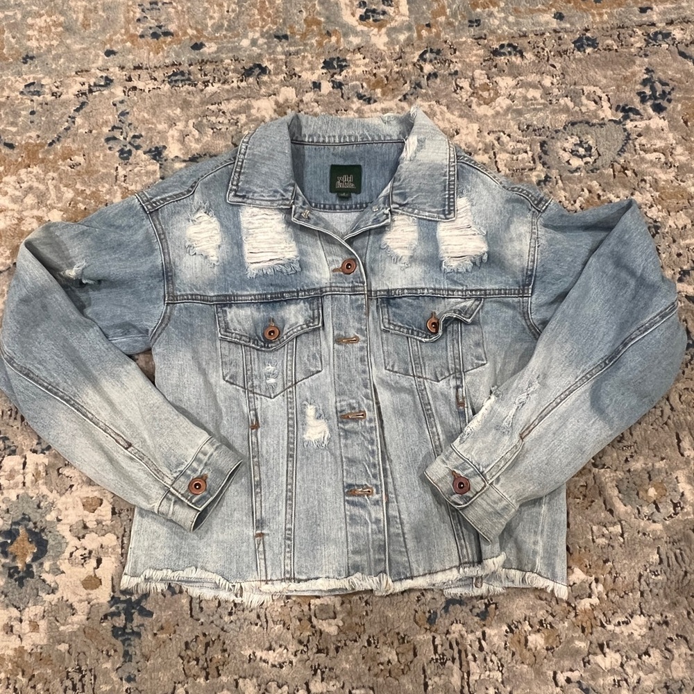 Wild Fable Light Blue Distressed Jean Jacket